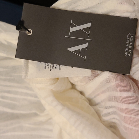 AX Armani Exchange, white sheer top, Made in Portugal, Size S, NWT - Picture 3 of 3